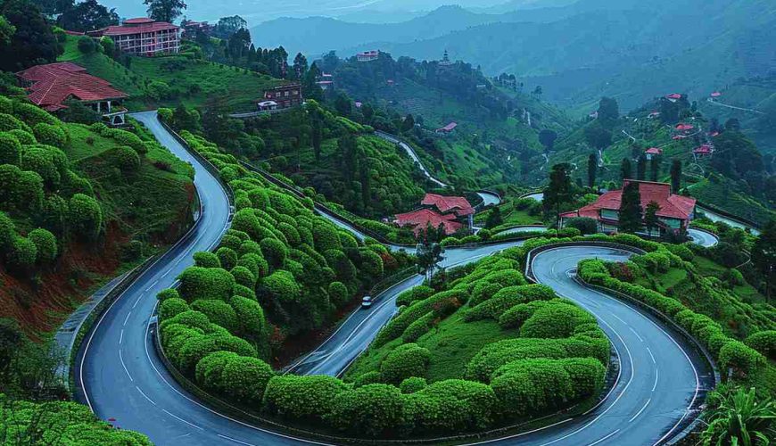 Road from Kasauli to shimla Himachal Pradesh